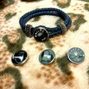 Real Leather Bracelet Fits Ginger Snap Style Interchangeable Charms 18/20mm